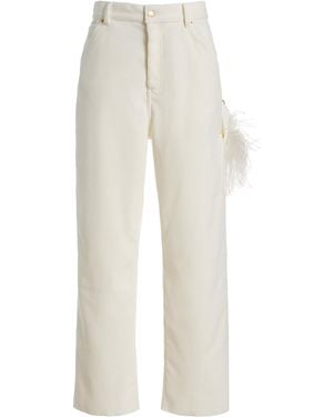 DARKPARK Lisa Cotton Corduroy Carpenter Jeans - White