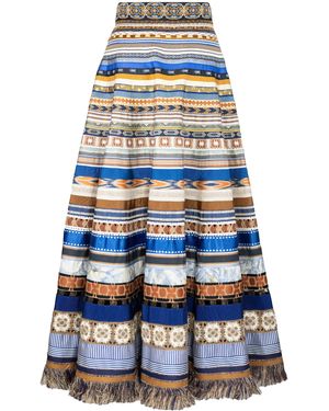 Lena Hoschek Opulence Ribbon Cotton-Blend Maxi Skirt - Multicolour