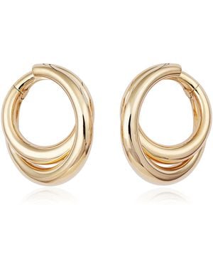 Engelbert 1920 Infinity Loop Earrings; 18K; Big - White