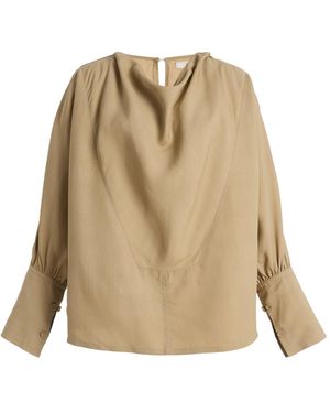 Co. Draped Visse Silk Tunic Top - Natural