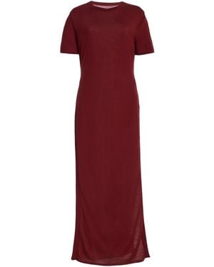 Saint Laurent Wool Maxi Dress - Red