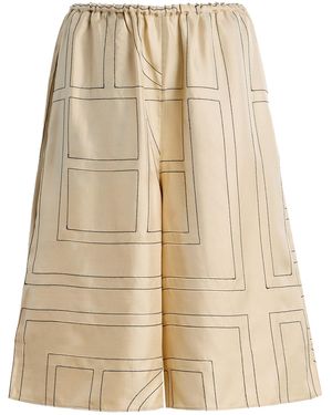 TOTEME Monogram Silk Pyjama Culottes - Natural