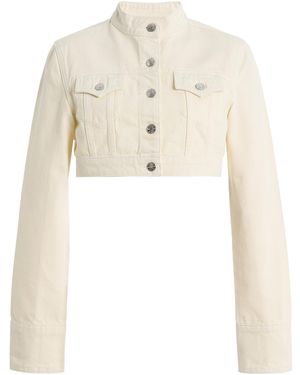 EB DENIM Hannah Cropped Cotton Jacket - White
