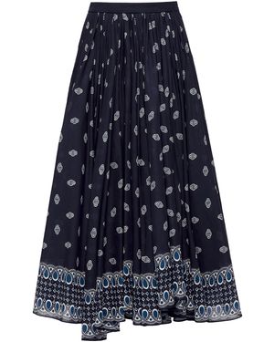 Altuzarra Charlie Bandana-Print Cotton Midi Skirt - Blue