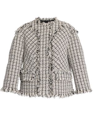 Erdem Checked Tweed Jacket - White