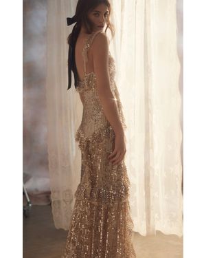 Needle & Thread Scarlett Sequin Tulle Gown - Metallic