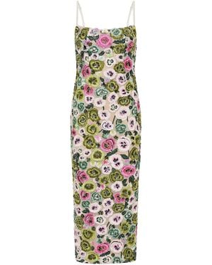 Rachel Gilbert Camden Embellished Tulle Midi Dress - White