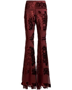 Etro Devoré Chiffon Flared Trousers