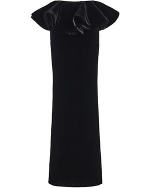 The New Arrivals Ilkyaz Ozel Velvet Maxi Peplum Skirt - Black