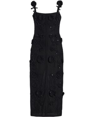 Carolina Herrera Crocheted Midi Dress - Black