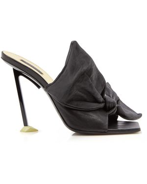 Givenchy Boudoir Bow Leather Mules - Black