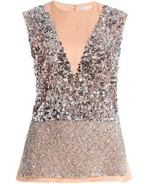 Rabanne Sequined Satin Top - Brown