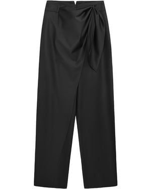 16Arlington Riva Wool-Blend Wide-Leg Trousers - Black