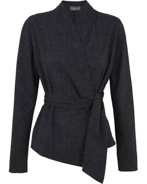 Cortana Tiempo Wool-Silk Jacket - Black