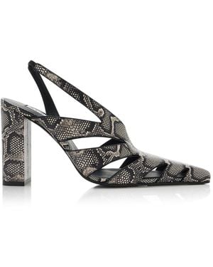 Alaïa Snake-Effect Leather Slingback Pumps - Black