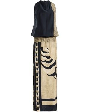 SIR. Sona Printed Silk Maxi Dress - Blue