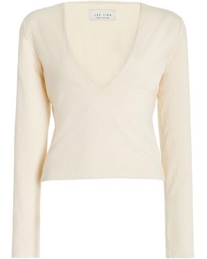 Les Tien Dan Cotton-modal Top - White