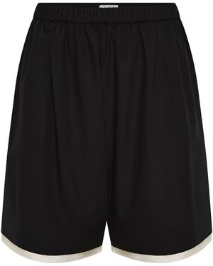 St. Agni Layered Bermunda Wool Shorts - Black