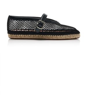 Alaïa Fishnet Espadrilles - Black