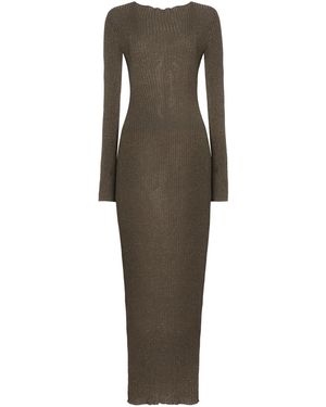 Leset Blake Ribbed-Knit Maxi Dress - Green