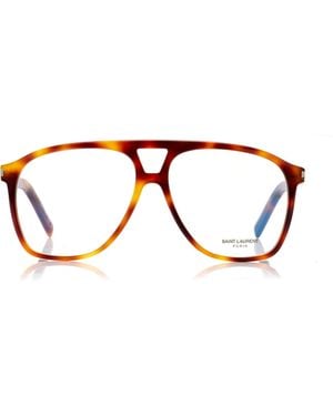 Saint Laurent Aviator-Frame Acetate Glasses - Blue
