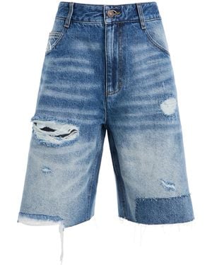 Sea Milene Denim Knee-Length Shorts - Blue