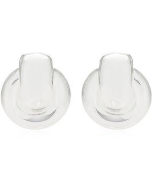 Mega Door Knocker Sterling Vermeil Earrings - Metallic