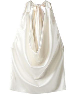 THE GARMENT Cata Silk-Blend Shawl Top - White