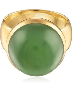 JADE RUZZO Single Vic Wide Jade Ring - Green
