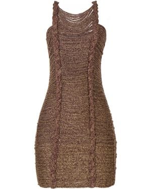 Andrea Almeida Sil Braided Cord Mini Dress - Brown