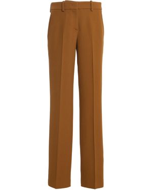 Michael Kors Sammie Twill Straight-Leg Trousers - Brown
