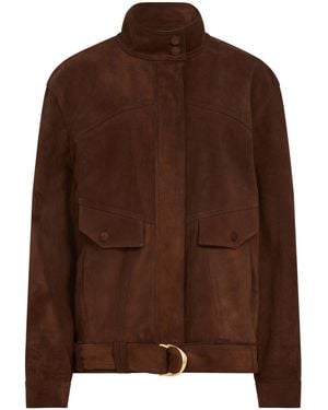 Aje. Anisa Belted Suede Jacket - Brown
