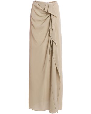 Michael Kors Draped Wool Maxi Skirt - Natural