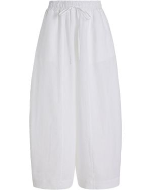 YAITTE Soller Wide-Leg Linen Pants - White