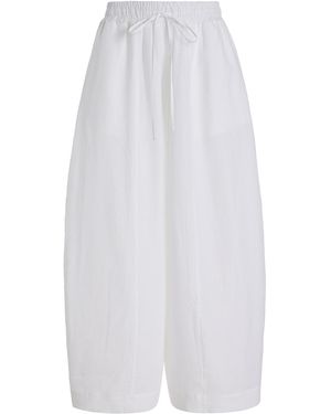 YAITTE Soller Wide-Leg Linen Trousers - White