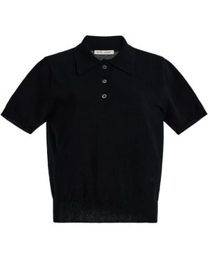 High Sport Court Cotton Crepe Polo Shirt - Black
