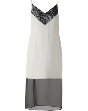 Kate Hundley Exclusive Lace-Trimmed Silk Midi Slip Dress - White