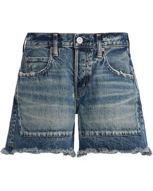Moussy Remo Remake Denim Shorts - Blue