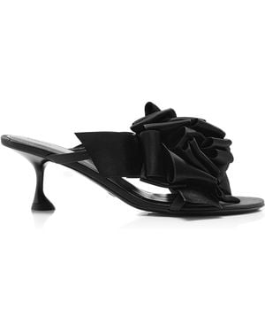 Proenza Schouler Tee Souvenir Satin Sandals - Black