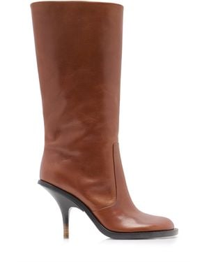 Dries Van Noten Leather Knee Boots - Brown