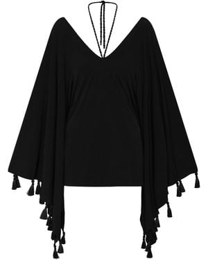 ANDRES OTALORA Mi Bohemia Tassel-Detailed Top - Black