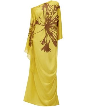 Silvia Tcherassi Jade Silk Maxi Dress - Yellow
