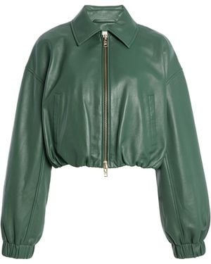 Ulla Johnson Gigi Cropped Leather Jacket - Green
