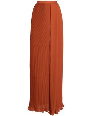 Elie Saab Plissé Chiffon Maxi Skirt - Orange