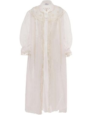 Prada Embroidered Nylon Over Shirt - White