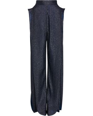 Maticevski Appearance Lamé Wide-Leg Trousers - Blue