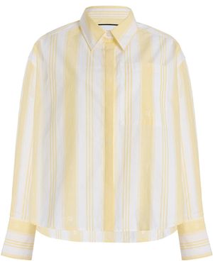 YAITTE Palma Jacquard-Striped Cotton Shirt - White