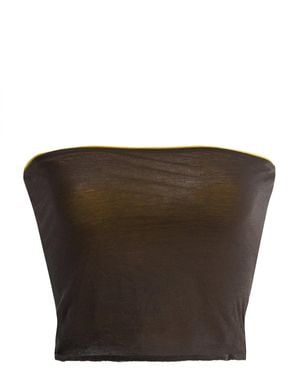 Leset Milo Reversible Cotton Bandeau Top - Black