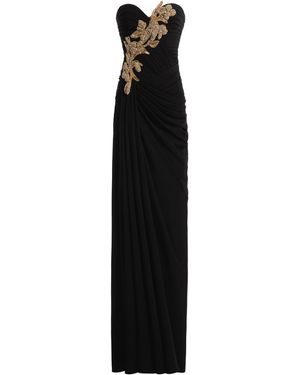 Zuhair Murad Light Cady Beaded Long Dress - Black