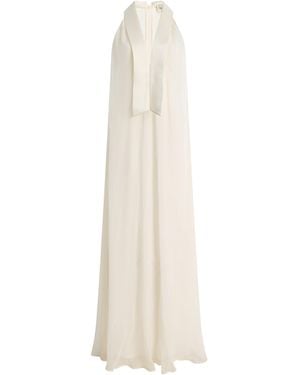 The New Arrivals Ilkyaz Ozel Madonna Sheer Chiffon Gown - White
